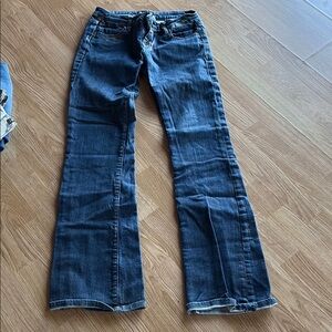 Women's Blue Jeans w brushed gold detailing